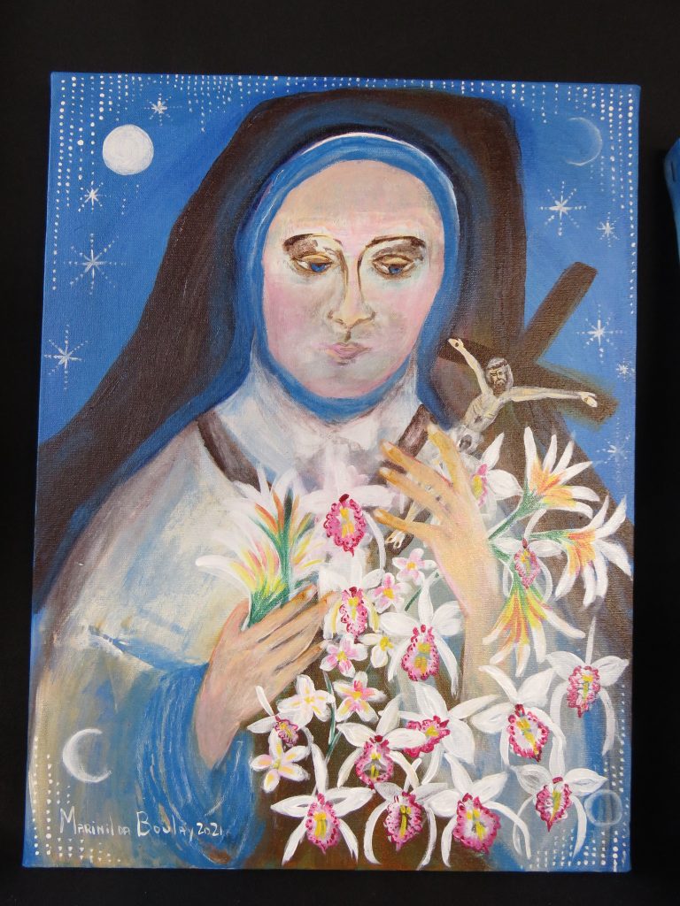 Marinilda Boulay, Santa Terezinha do Menino Jesus (Sainte Thérése de Liseux), 2021. AST, 40 x 30 cm.